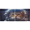 thumbnail image 3 of FREEAMG 24 Inch Length Kitchen Curtains Astronauts Cats 2 Panels Half Window Sheer Curtains Rod Pocket Farmhouse Short Drapes for Bathroom Cafe Basement, 3 of 7