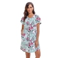 thumbnail image 6 of FEREMO Women Plus Size Nightgowns 2pc Short Sleeve Sleepwear Comfy Loose Sleepshirt with Pockets, 6 of 6
