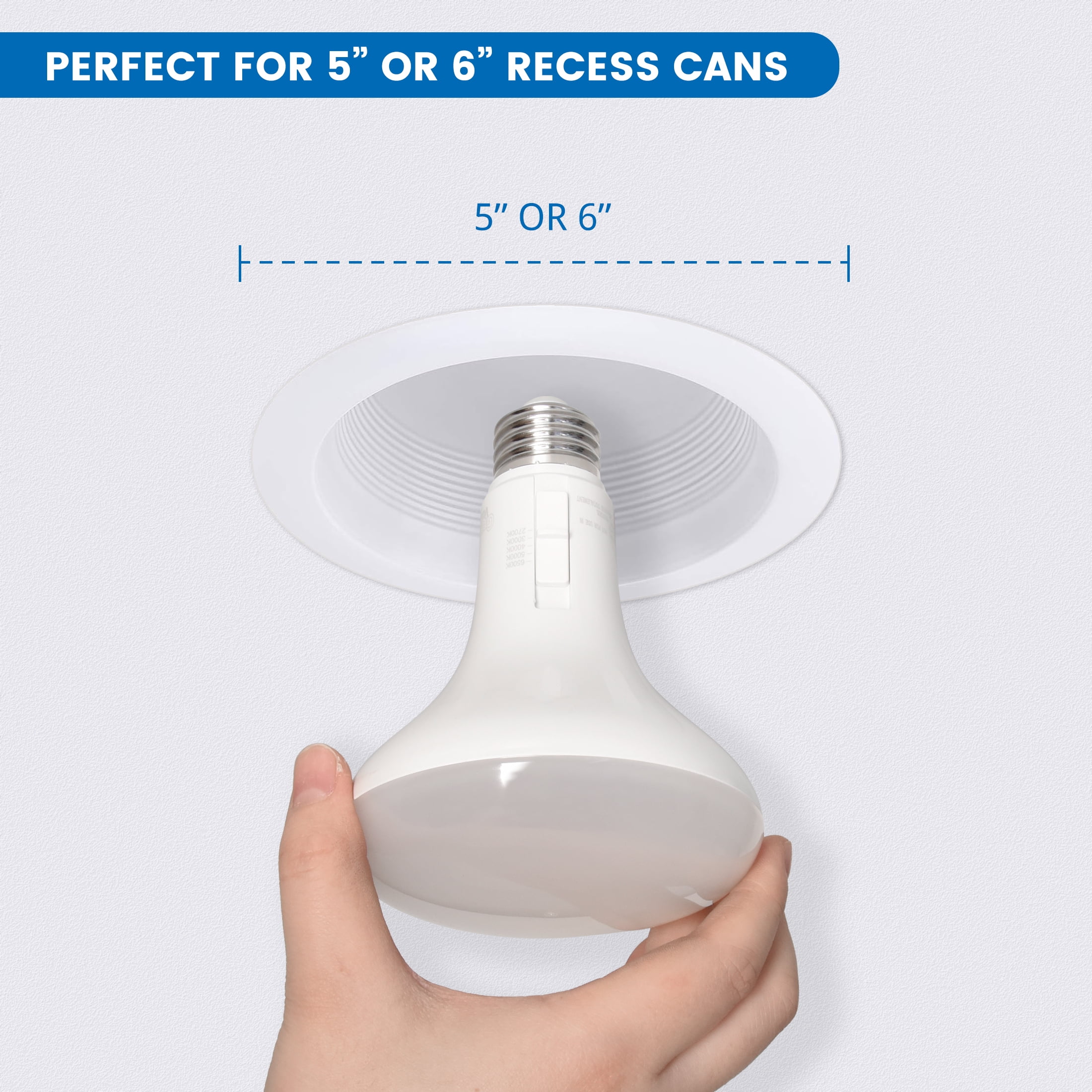 Great Value 5 ACT LED Floodlight Bulb, 14W(100W Equivalent) BR30 with E26 Medium Base Dimmable 4PK