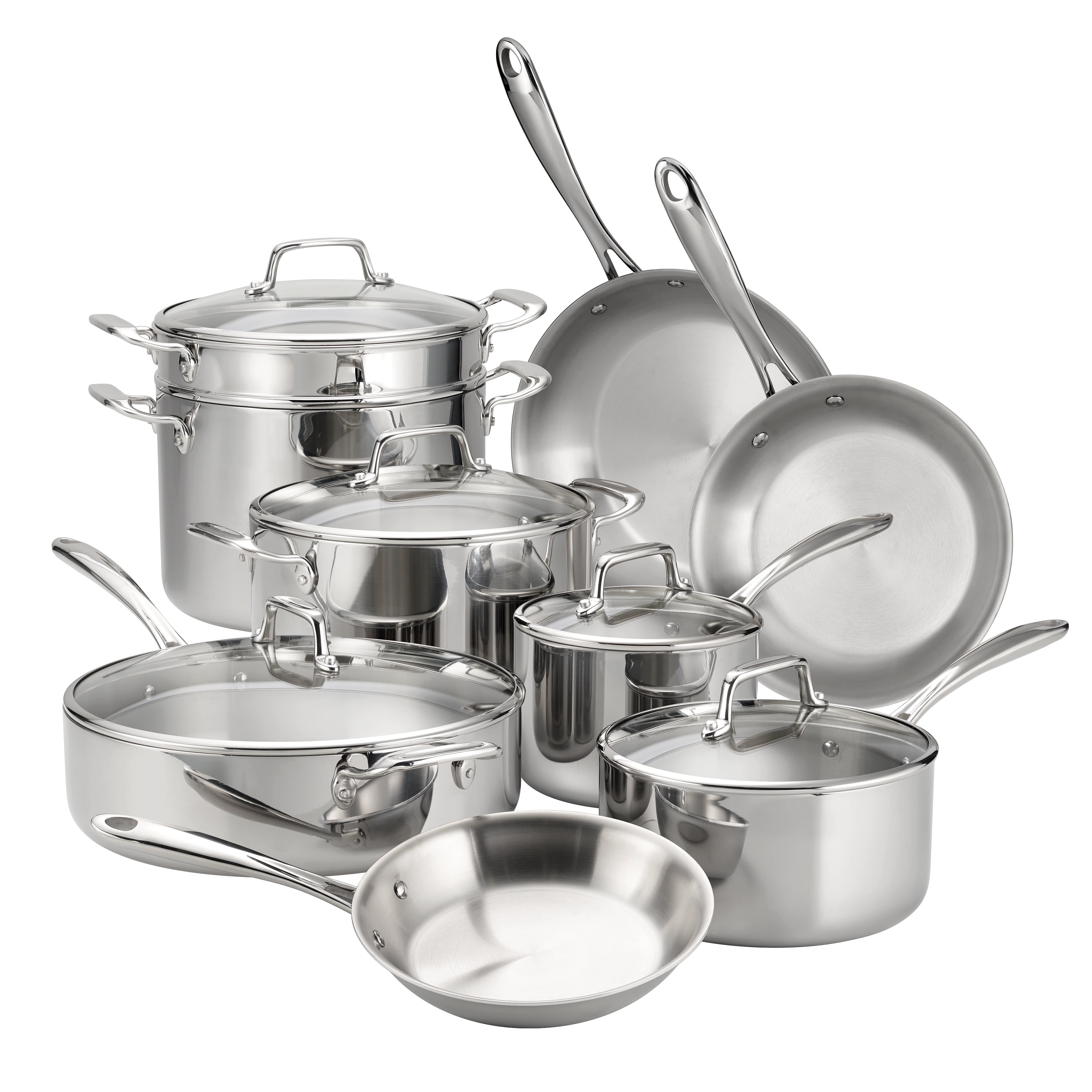 12 Piece NEW Tramontina Gourmet Stainless Steel Tri-Ply Base Cookware Set