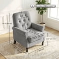 thumbnail image 3 of HOMCOM Fauteuil d'Appoint, Fauteuil Moderne Mi-Siècle avec Siège Épais, Gris, 3 of 10