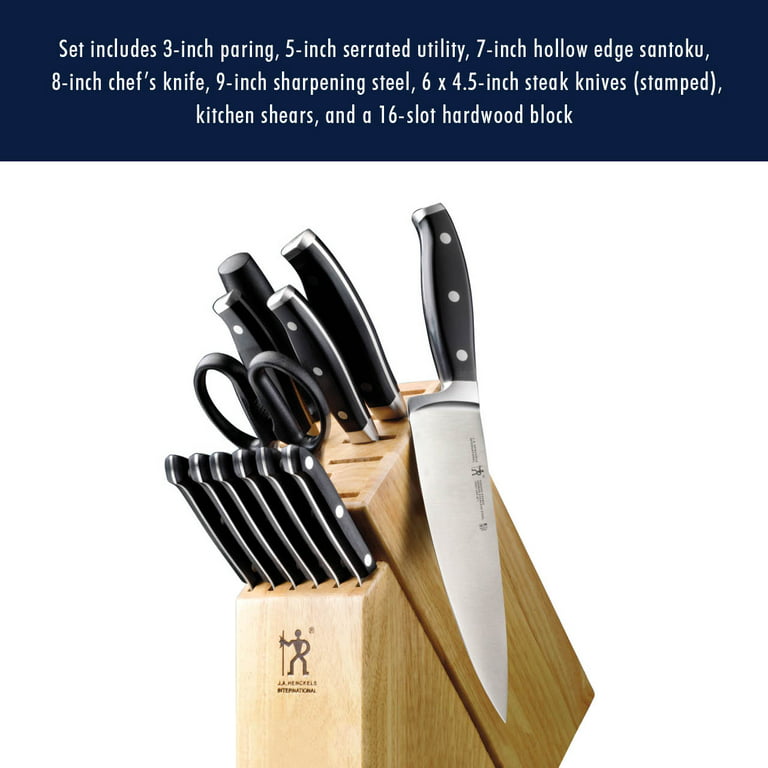  HENCKELS Premium Quality 15-Piece Knife Set with Block,  Razor-Sharp, German Engineered Knife Informed by over 100 Years of  Masterful Knife Making, Lightweight and Strong, Dark Brown: Home & Kitchen