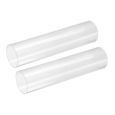 Uxcell 2 Pack Clear Rigid Acrylic Pipe, 46mm(1.81") ID x 50mm(1.97") OD 8" Round Polycarbonate Tube Plastic Tubing for Plumbing, Lighting, Aquarium, DIY Projects
