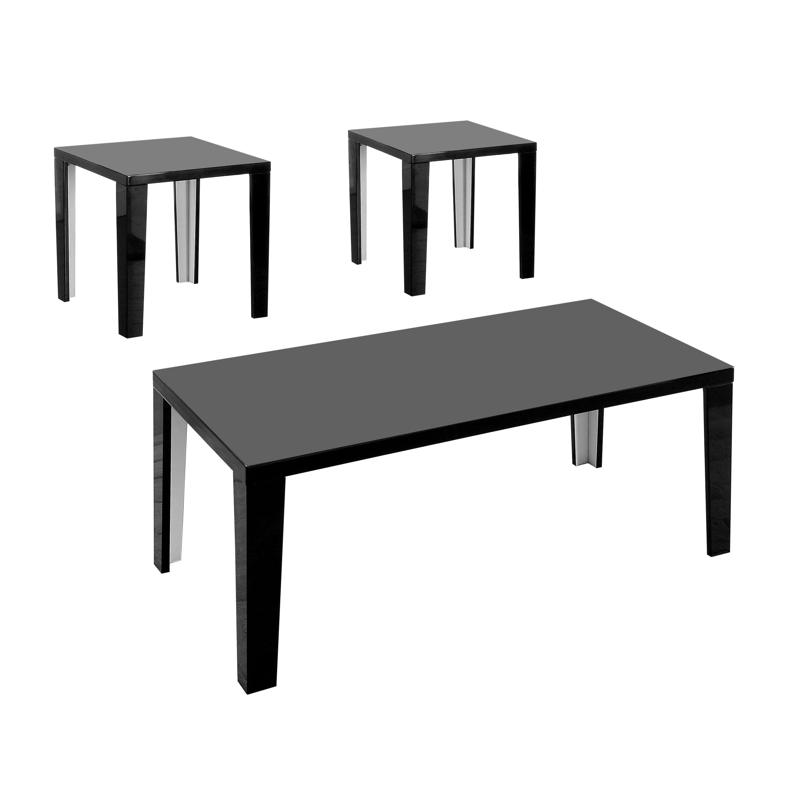 Britton Contemporary 2Tone 3Piece Accent Table Set, Black