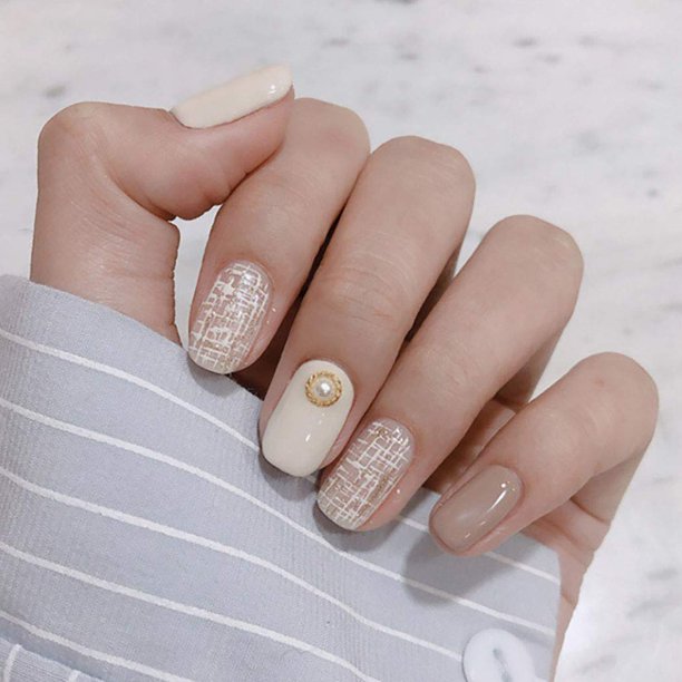 Square Press On Nails Short Pink Fake Nails Glitter False Nails Glossy Full Cover Nails Acrylic Wedding Party For Women And Girls 24pcs Walmart Com Walmart Com