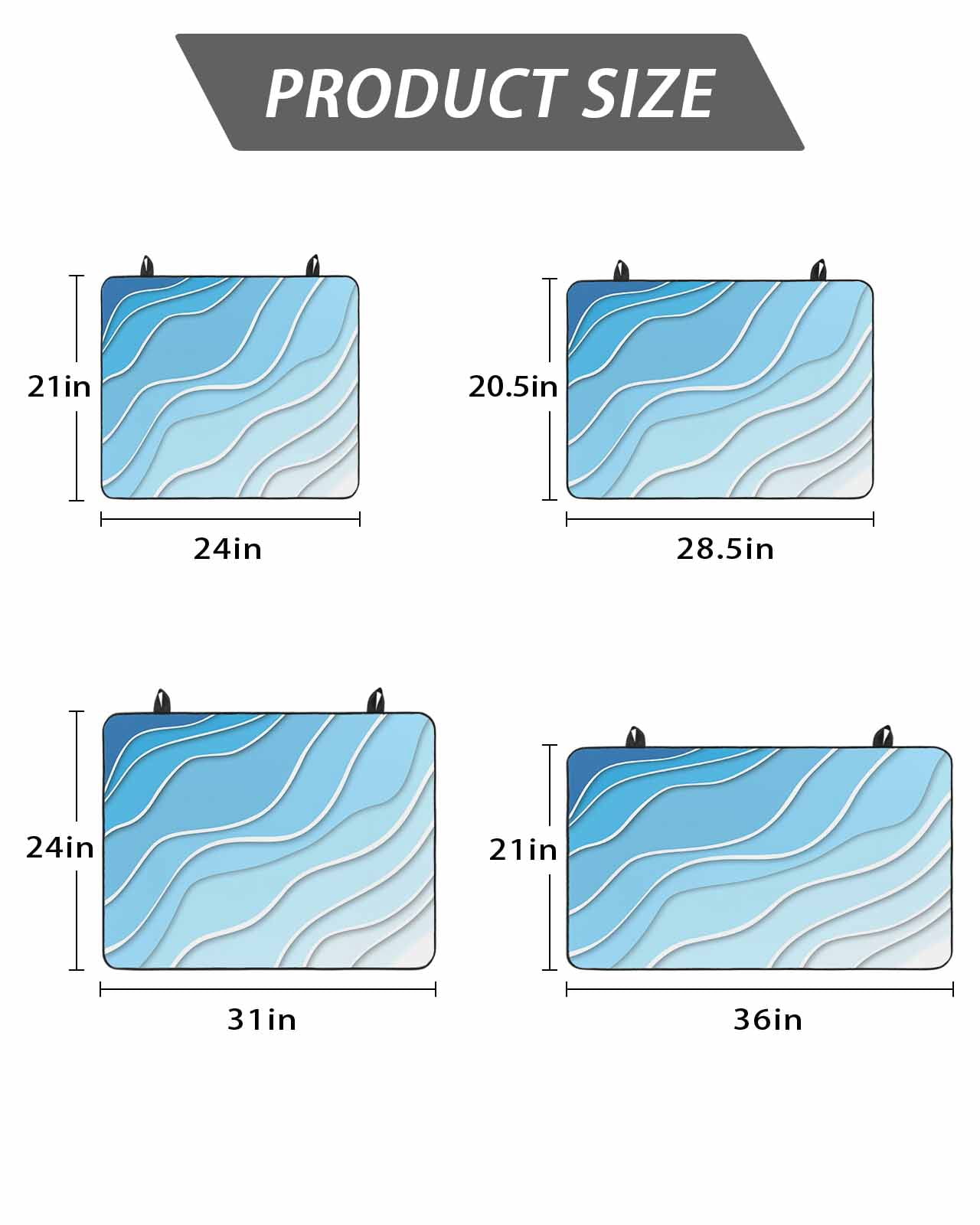 Stove Top Covers for Electric Stove, Blue Aqua Ombre Glass Stovetop Cover Protector, Modern Geometric Abstract Aesthetic Cream Induction Cooktop Protector Oven Mat for Kitchen Countertop 24"x21"