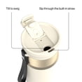 thumbnail image 3 of Contigo 24 oz DualSip Stainless Steel Leak-Proof Insulated Water Bottle with Straw or Sip Lid and Carry Strap, Cream/Champagne, 3 of 8
