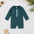 thumbnail image 2 of Zshosam Baby Girl Swimsuit Infant Baby Girl Swimsuit Long Sleeve Rash Guard One Piece Swimwear with Hat Ruffle Bathing Suit with Zipper Size 2T 3T,(Green 2-3 Years), 2 of 5