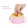 thumbnail image 5 of Jenniferbaby Non-Slip Plastic Snack Catchers Cup with Silicone Lid and Plastic Cover, Pink, 2 Piece, 5 of 8