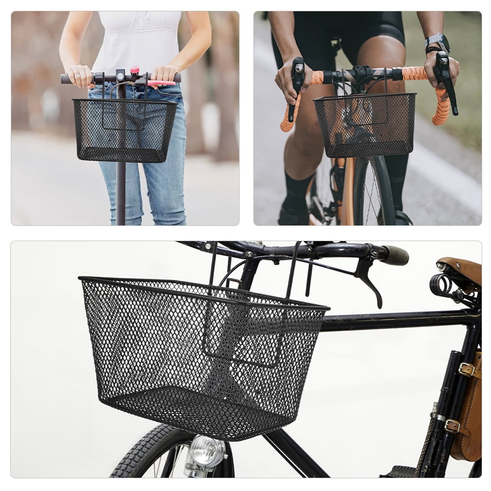 WRISTBIQUE 2Pcs Mountain Bike Basket Iron Simple and Practical Bicycle Basket for Riders