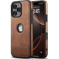 thumbnail image 1 of TEMOGU-Compatible with iPhone 16 Pro Case Premium Leather TPU Hybrid Case Cover,Brown, 1 of 4