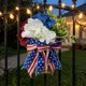 thumbnail image 4 of Corona patriótica para la puerta principal | Decoración del Día de la Independencia con estrellas y lazo | Decoración para el 4 de julio | Decoración de verano para el hogar, para pared o mesa, 4 of 6