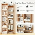 thumbnail image 4 of Gymax 2PCS 11-Tier Bookcase w/ Anti-Tipping Kits Wood Display Shelf Tree-Shaped Natural, 4 of 10