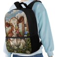 thumbnail image 4 of Uourmeti Smooth Zippers Backpack for Travel Daily Use, 17 Inchs Large Capacity School Backpack, Butterfly Cow, 4 of 6