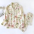 thumbnail image 1 of Pijama de viscosa de manga larga para mujer, traje de dormir largo de talla grande 3XL, ropa de dormir para el hogar, primavera y verano, 100%, 1 of 4