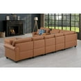 thumbnail image 6 of Devion Furniture Ella Faux Leather Modular Sectional Sofa with ottoman and cupholder console, 6 of 11