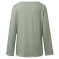 thumbnail image 5 of Bmisegm Long Sleeve Tops for Women V Neck Casual Blouse Loose Fit Solid Color Tops Everyday Womens Tops Light Green XXL, 5 of 6