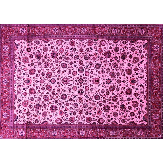 Ahgly Company Indoor Rectangle Persian Pink Traditional Area Rugs, 8' x 12'