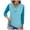 Sky Blue, variant on ATOYSOY Women's V Neck Button Sweatshirts Loose Raglan Tops 3/4 Sleeve Tees Fall Winter Fashion Solid Color Pleated Pullover Outwear Casual Shirts Green L