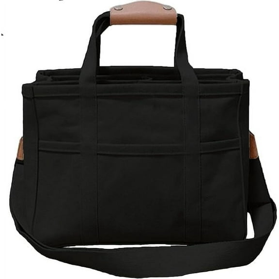 JUYGO Women Multi-pocket Canvas Tote Bag Durable Large Capacity Crossbody Handbag Casual Shoulder Bag with Compartments