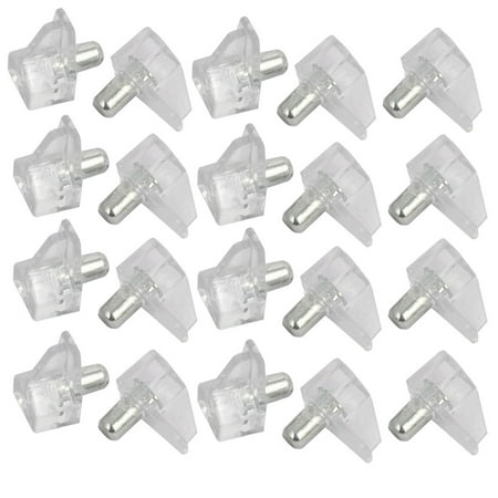 - Cupboard Cabinet Shelf Support Pegs Pins Bracket Holder Clear 5mm Dia 20PCS
