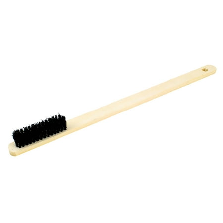 - Portable Plastic Black Bristles Wire Car Brush w Wood Handgrip