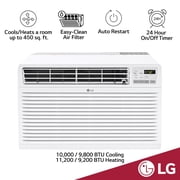 LG 10,000 BTU 230V Through-the-Wall Air Conditioner with 11,200 BTU Supplemental Heat Function, LT1033HNR