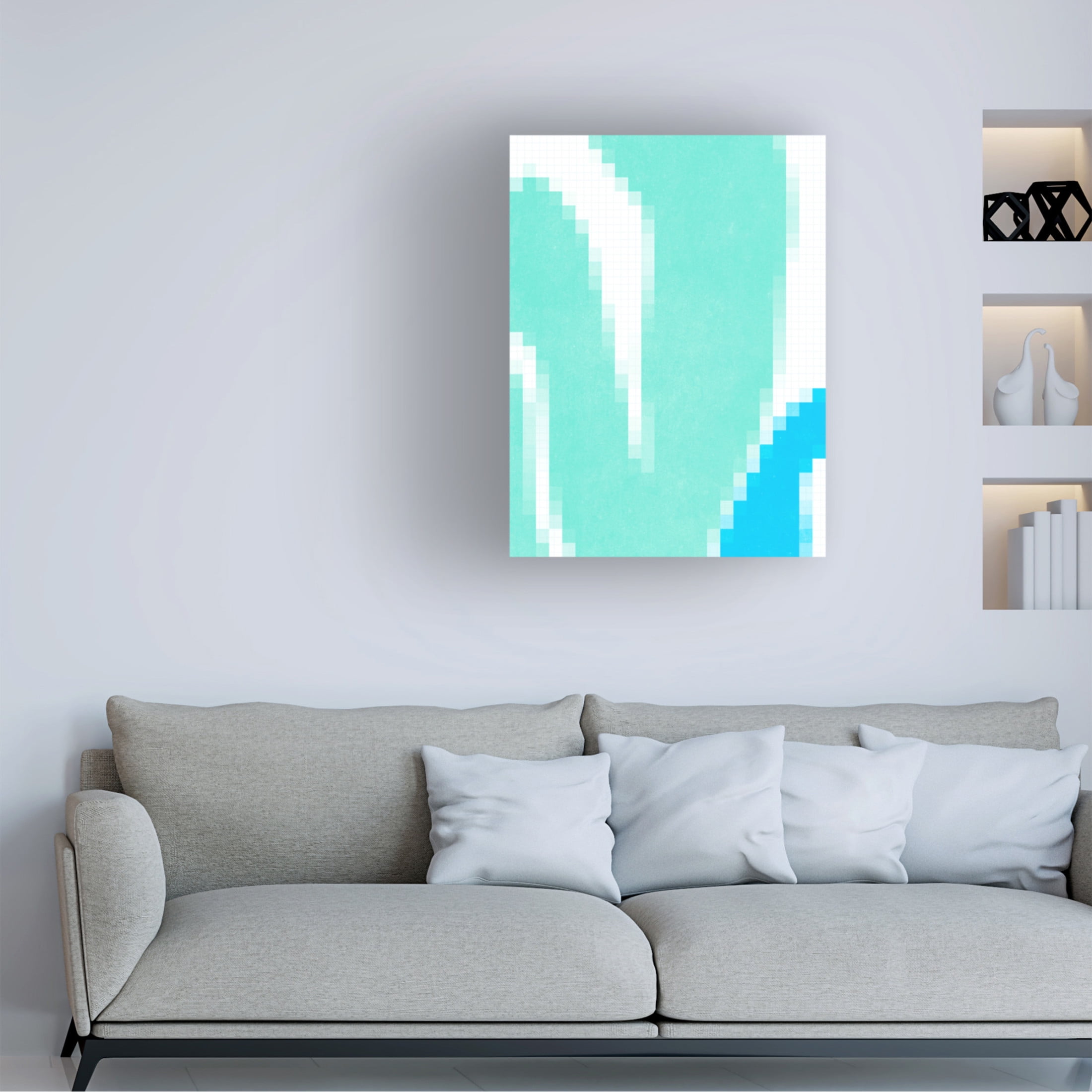 Trademark Fine Art June Erica Vess Pixel Leaves V Canvas Wall Art
