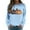 Light Blue, variant on Fiaer Thanksgiving Sweatshirts for Women Pumpkin Graphic Plus Size Pullover Crew Neck Long Sleeve Baggy Tops White XL
