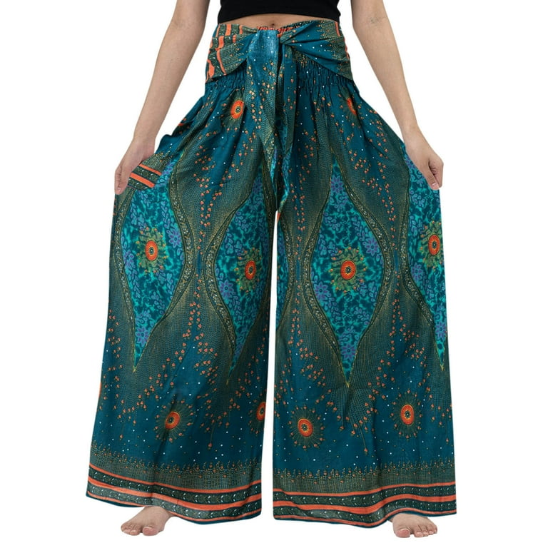 Women High Waisted Harem Pants Fold Over Baggy Loose Boho Pants