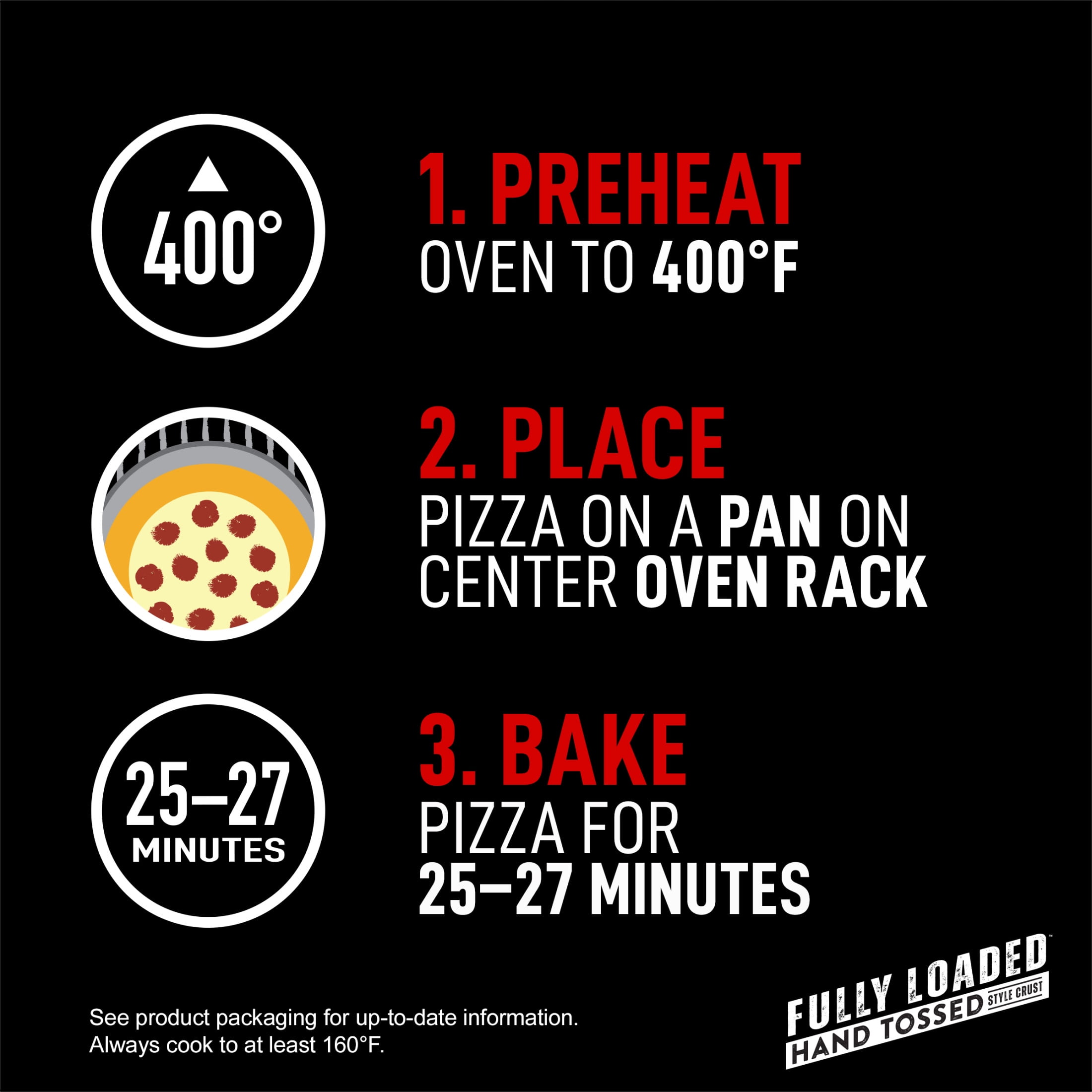 Red Baron Fully Loaded Meat Lovers Hand Tossed Crust Frozen Pizza, 28.4 oz