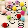 thumbnail image 3 of Sweet Colorful Stuffe Balls Girls Hair Ring Hair Bands Kids Headwear Accessories, 3 of 11