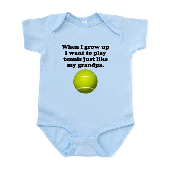 CafePress - Play Tennis Like My Grandpa Body Suit - Baby Light Bodysuit, Size Newborn - 24 Months