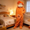 thumbnail image 6 of Silly Big Mouth Monster Adult Onesie Pajamas, Funny Plush Hooded Jumpsuit Sleepwear, Oversized Fleece Loungewear Outfit, Cozy One Piece Home Wear for Adults, Casual Relaxing and Party Occasions, 6 of 7