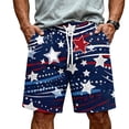 thumbnail image 5 of CIENVNSTG Men's Patriotic USA Flag Print Shorts Drawstring Elastic Waist Casual Shorts for Independence Day Party Navy L, 5 of 6