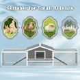 thumbnail image 3 of Noaman 2-Story Large Wooden Rabbit Hutch with Ramps, Lockable Doors, Run Area & Asphalt Roof for Outdoor Use, Easy to Assemble, Grey+White, 121.65"L x 27.56"W x 33.46"H, 3 of 6