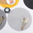thumbnail image 5 of 15" Round Placemats, Placemats Set of 6, 70% Polypropylene Woven, Grey, 5 of 5