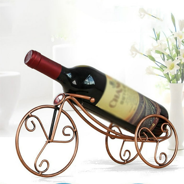 ROZYARD Vintage Tricycle Shaped Wine Holder Wrought Iron Bike Wine Bottle Rack Organizer Walmart