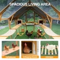 thumbnail image 4 of HighSound Large Wooden Chicken Coop, 111"×74"×72" Chicken Runs for Yard with Waterproof Cover, Outdoor Chicken Coop Enclosures for Outdoor & Backyard, Farm, Duck Rabbit Cage Poultry Pen, Yellow, 4 of 10