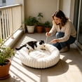 thumbnail image 6 of Calming Donut Dog Bed for Small Dogs & Cats, Washable Round Plush Cuddler, Anti-Anxiety Sleeping Cushion, 40x40cm, 6 of 7