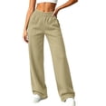 thumbnail image 2 of BUIGTTKLOP Womens Sweatpants Fleece Lined Wide Leg Baggy Lounge Sweat Pants High Waisted Comfy Casual Warm Fall Winter Workout Gym Trousers, 2 of 7