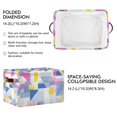 thumbnail image 2 of Yayeee 2 Pack Canvas Storage Basket with Handles for Shelves Fabric Bins Closet Organizer, Retro Simple Shapes, 2 of 8