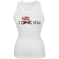 thumbnail image 1 of I Hate You White Juniors Soft Tank Top, 1 of 1