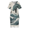 thumbnail image 4 of Sea Serpent Ship-vestido de bolsillo suelto para mujer elegante y elegante vestidos africanos para mujer, 4 of 7