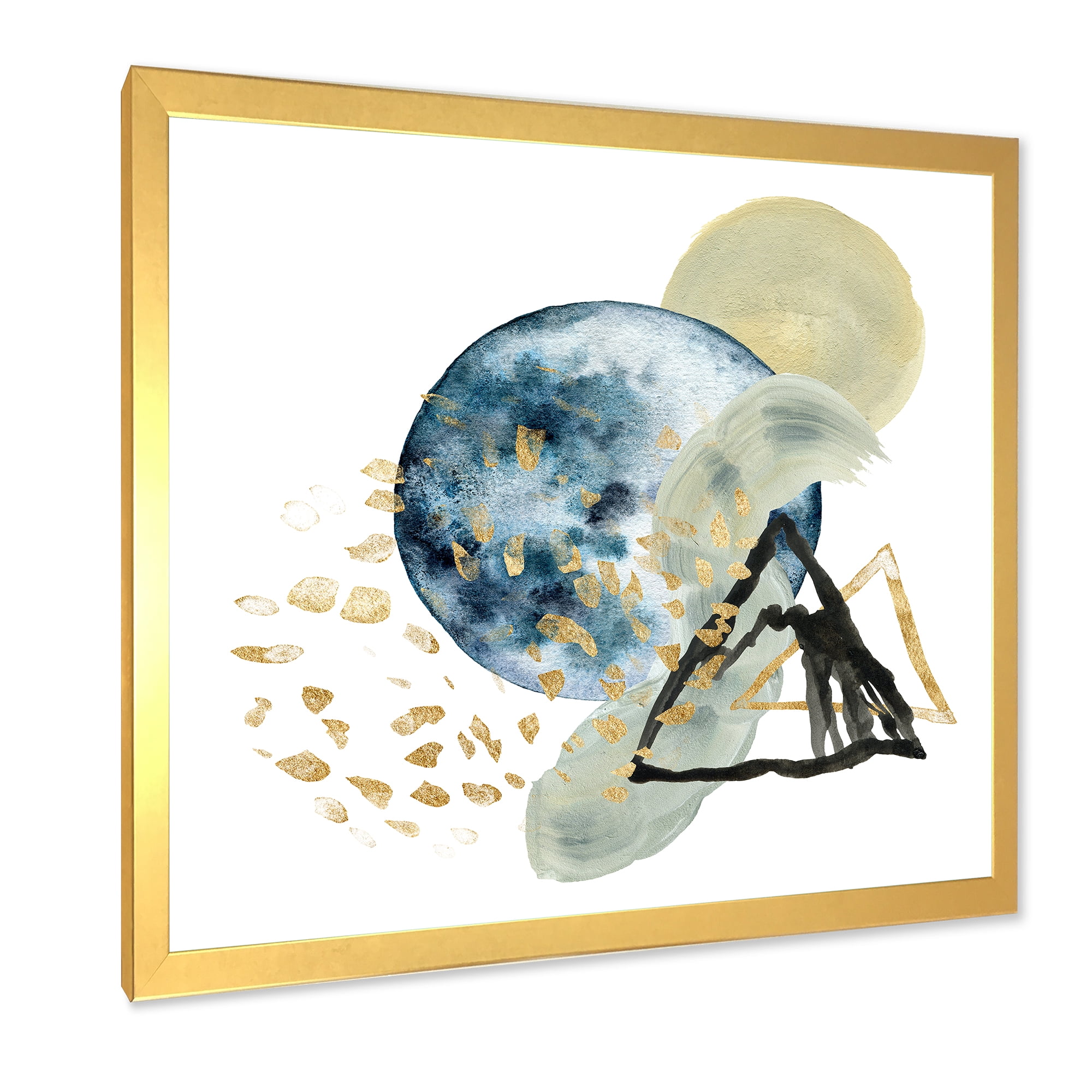 Designart 'Minimalistic Landscape of Moon With Mountains II' Modern Framed Art Print