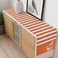 thumbnail image 4 of Orange Anchor Table Runner - 70 Inch Long, Kitchen Dining Table Runner Dresser Scarves, Modern Nautical White Geometric Stripes Farmhouse Decor for Coffee Tables Wedding Party Banquet, 4 of 8