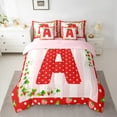 thumbnail image 2 of Manfei Polka Dots Initial A 7-Piece Twin Bedding Set - Kawaii Strawberry/Christmas, 2 of 8
