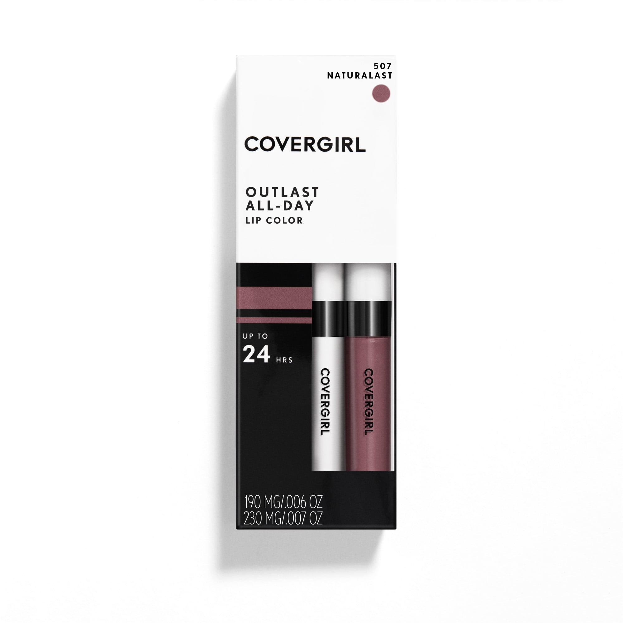 (2 pack) COVERGIRL Outlast All-Day Lip Color Liquid Lipstick And Moisturizing Topcoat, Longwear, Naturalast, Shiny Lip Gloss