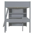 thumbnail image 5 of Full Size Loft Bed with Desk and Shelf, Solid Wood Loft Bed Frame with Ladder and Full-Length Guardrail for Boys Girls Teen Adults Bedroom, No Box Spring Needed, Gray, 5 of 7