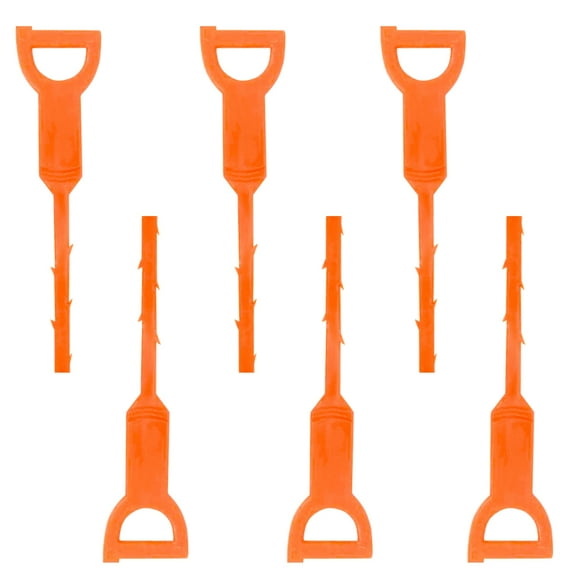 TOP-MAX 6PCS Drain Pipe Unblockers Bathroom Bathtub Plug Hair Catcher Toilet Flexible Unblocker (Orange)